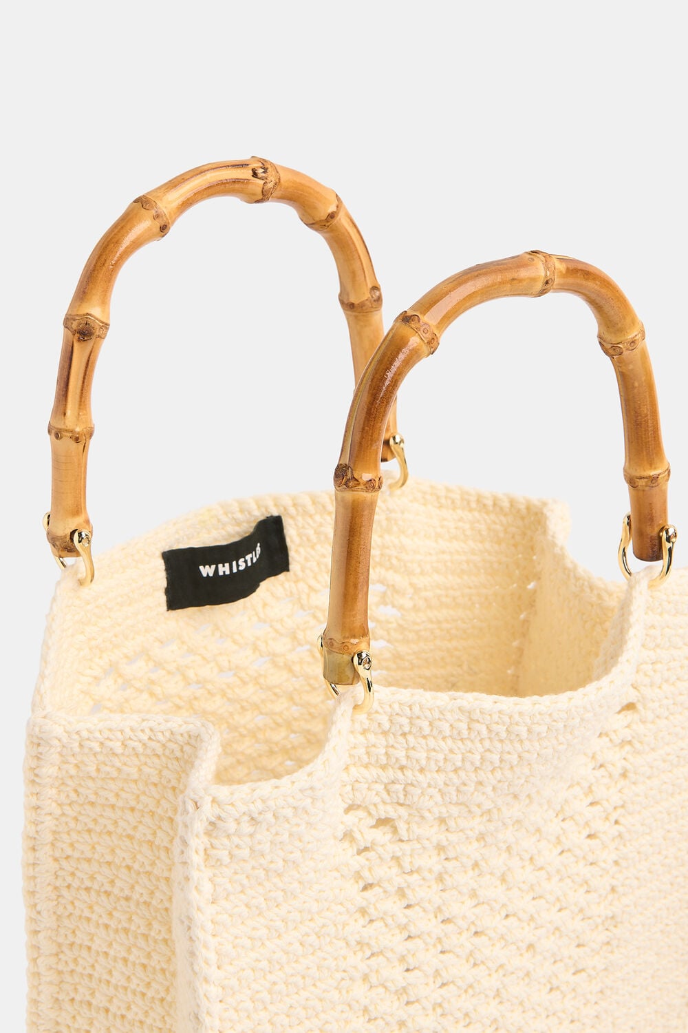 Bamboo Handle Crochet Mini Bag