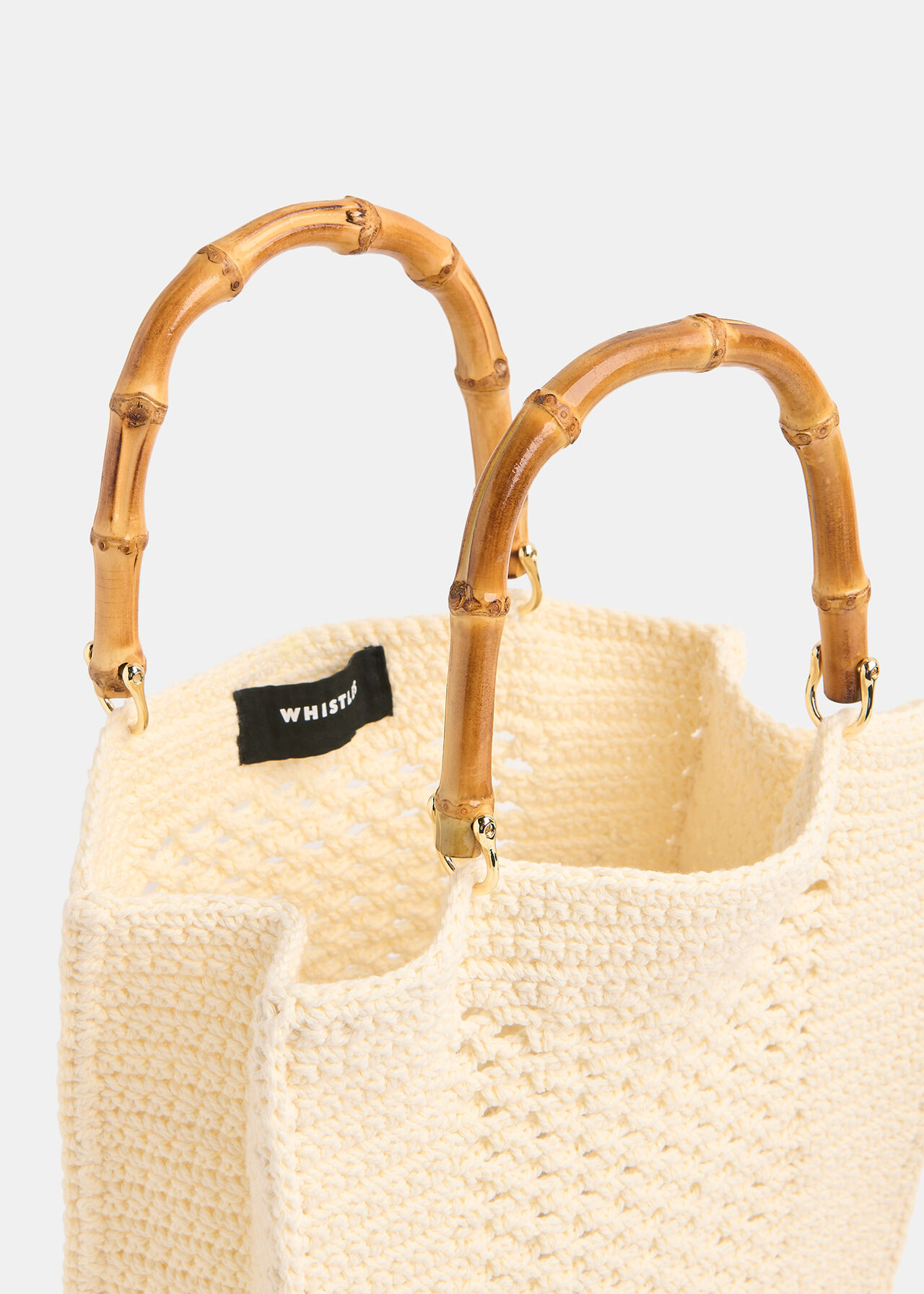 Bamboo Handle Crochet Bag