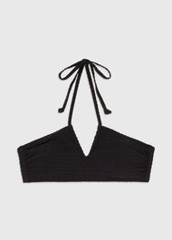 Textured Gingham Bikini Top