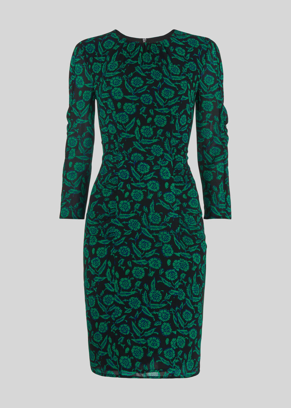Block Floral Silk Bodycon