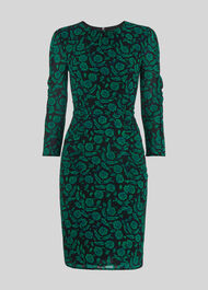 Block Floral Silk Bodycon