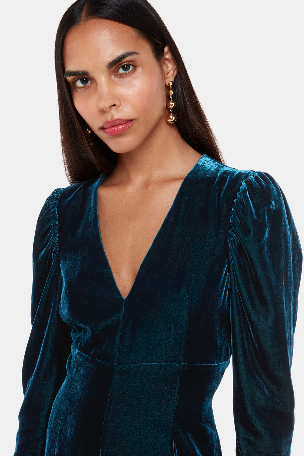 Teal Charley Velvet Flippy Dress
