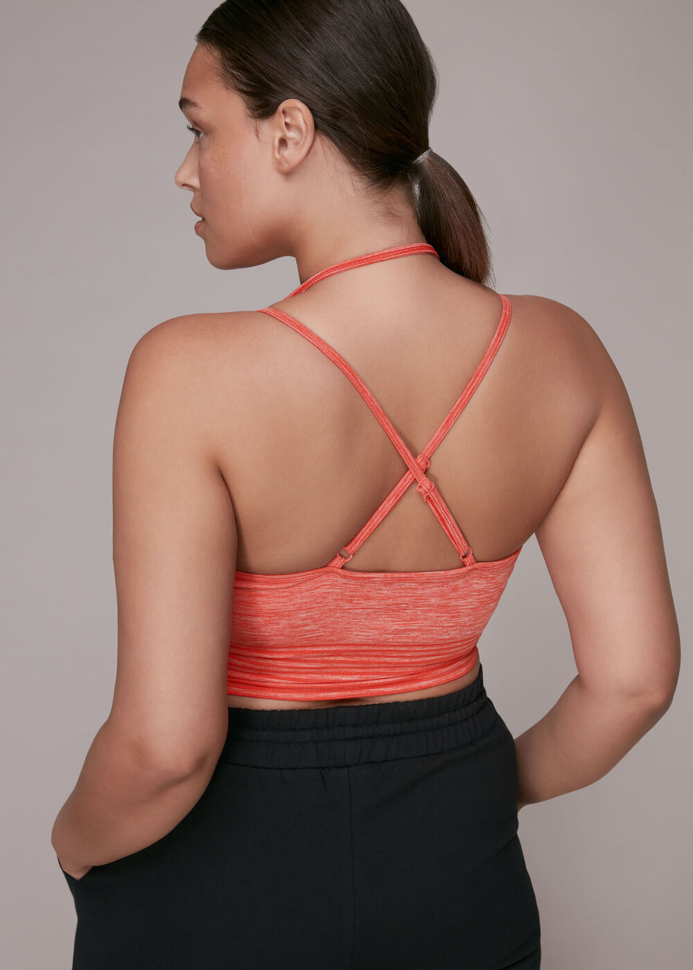 Halter Crop Sports Bra Top Coral