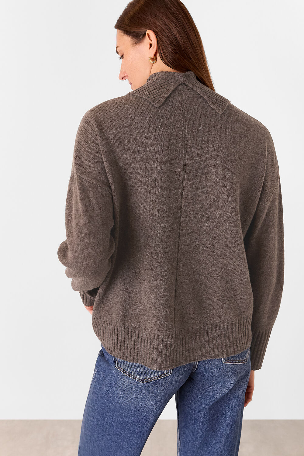 Wool Roll Neck Pocket Sweater