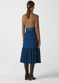 Denim Dropped Waist Skirt