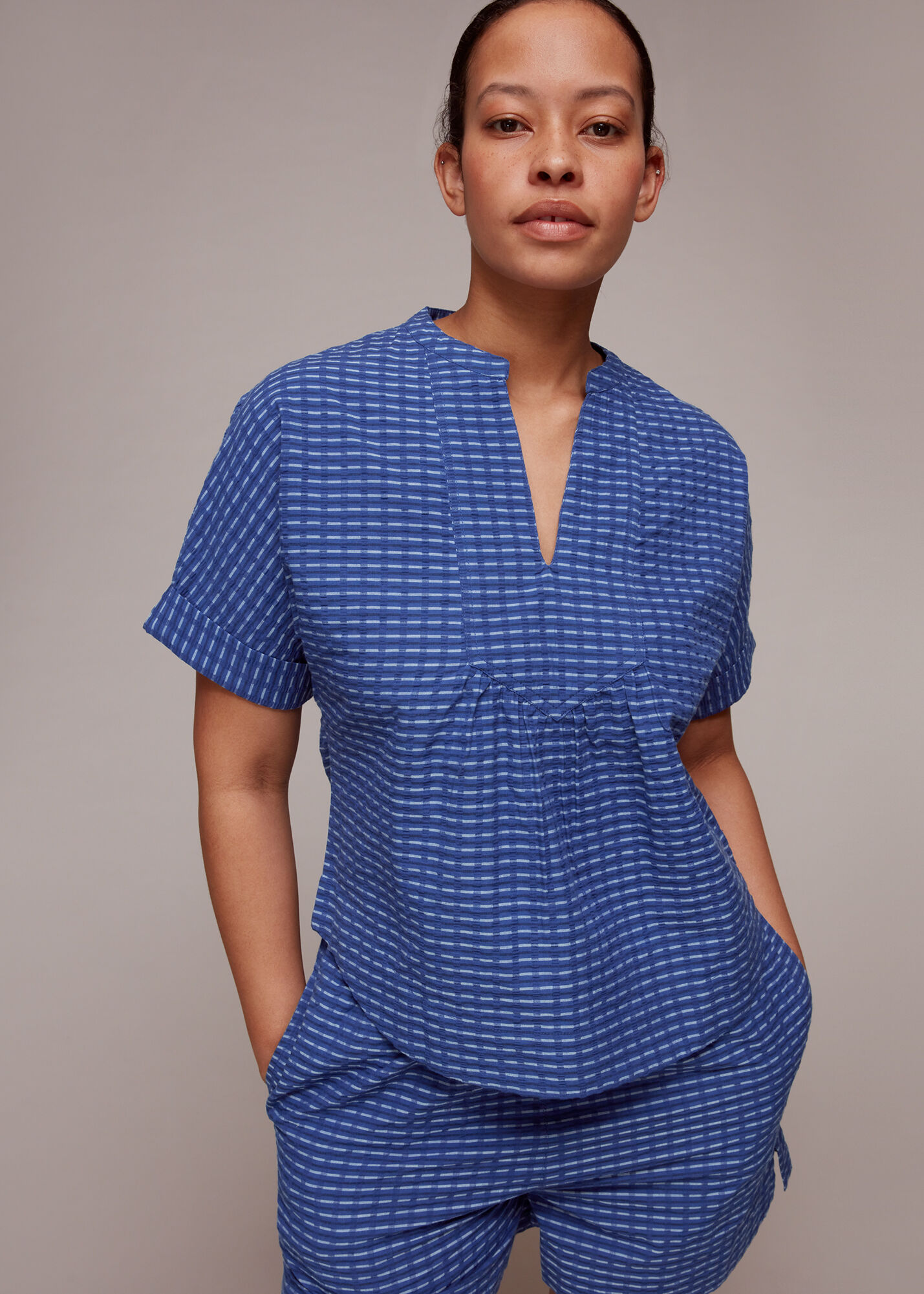 Striped scrub top top