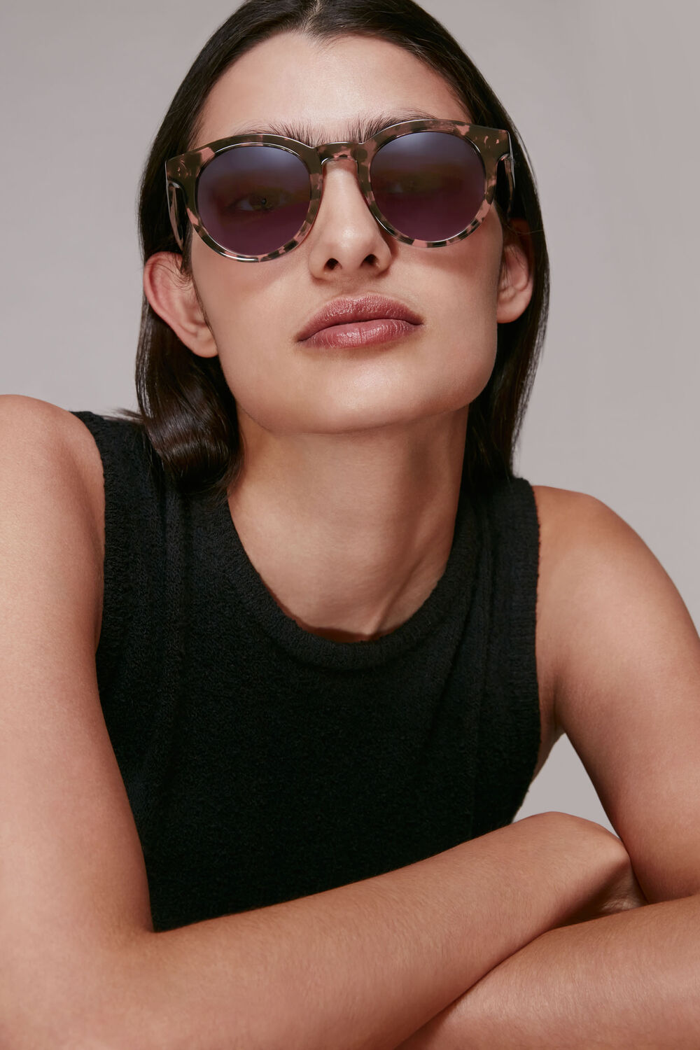 Gracie Round Tort Sunglasses