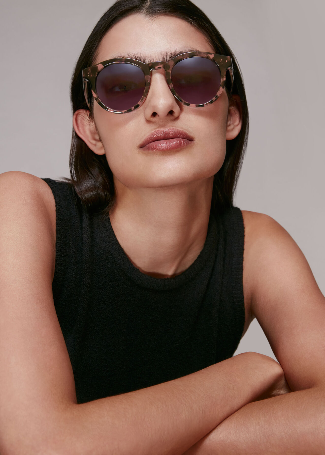 Gracie Round Tort Sunglasses
