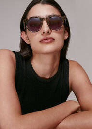 Gracie Round Tort Sunglasses