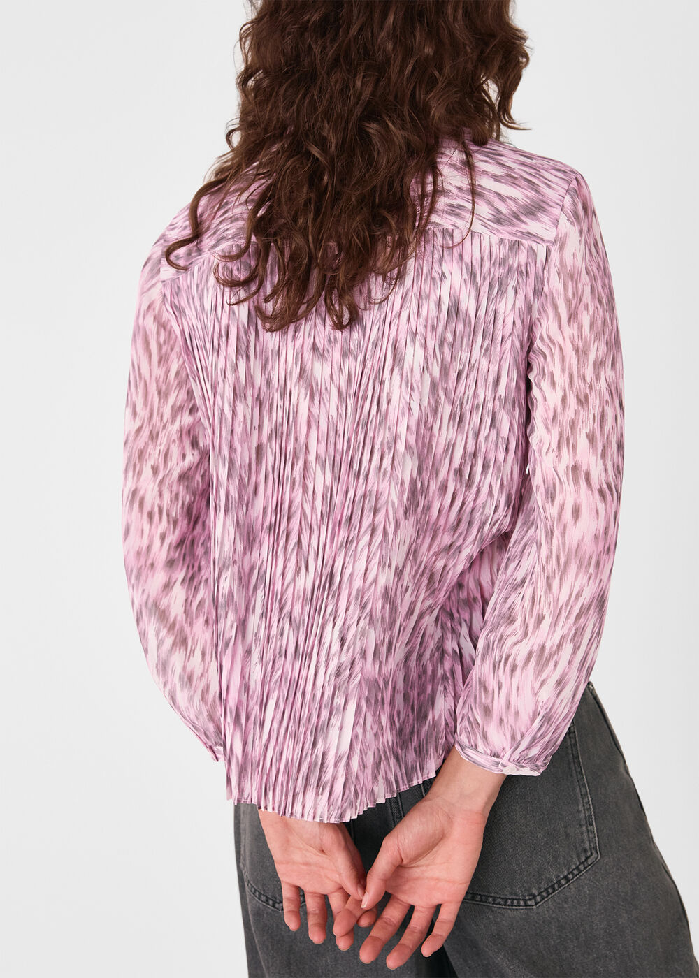 Leopard Pleat Detail Shirt