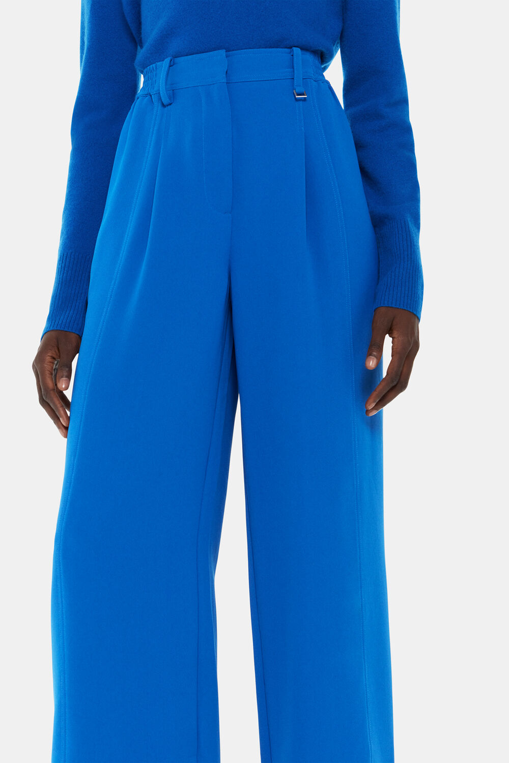 Blue Harper Crepe Wide Leg Trouser