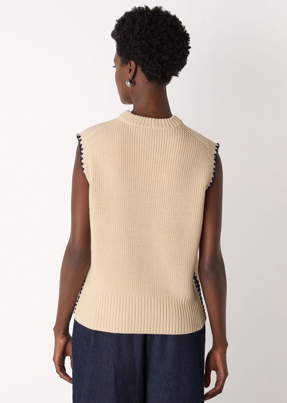 Blanket Stitch Wool Mix Tank