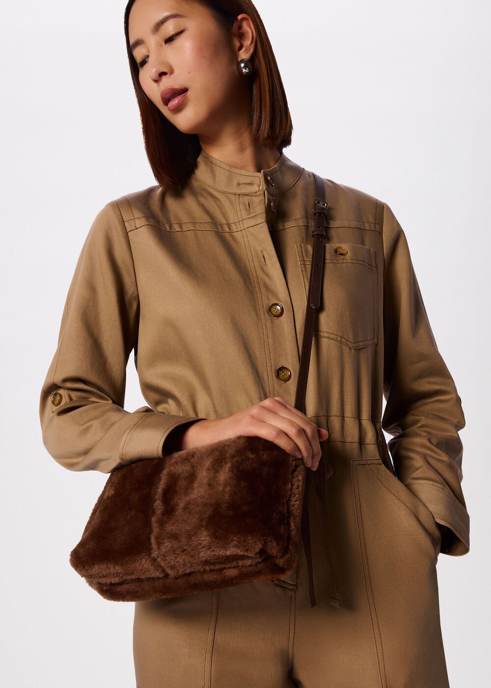 Kaia Shearling Crossbody Bag