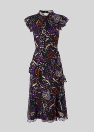 Montrose Dobby Midi Dress Purple/Multi