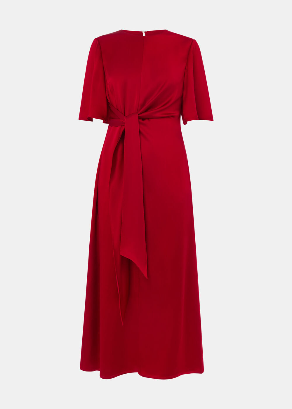 Satin Twist Waist Midi Dress
