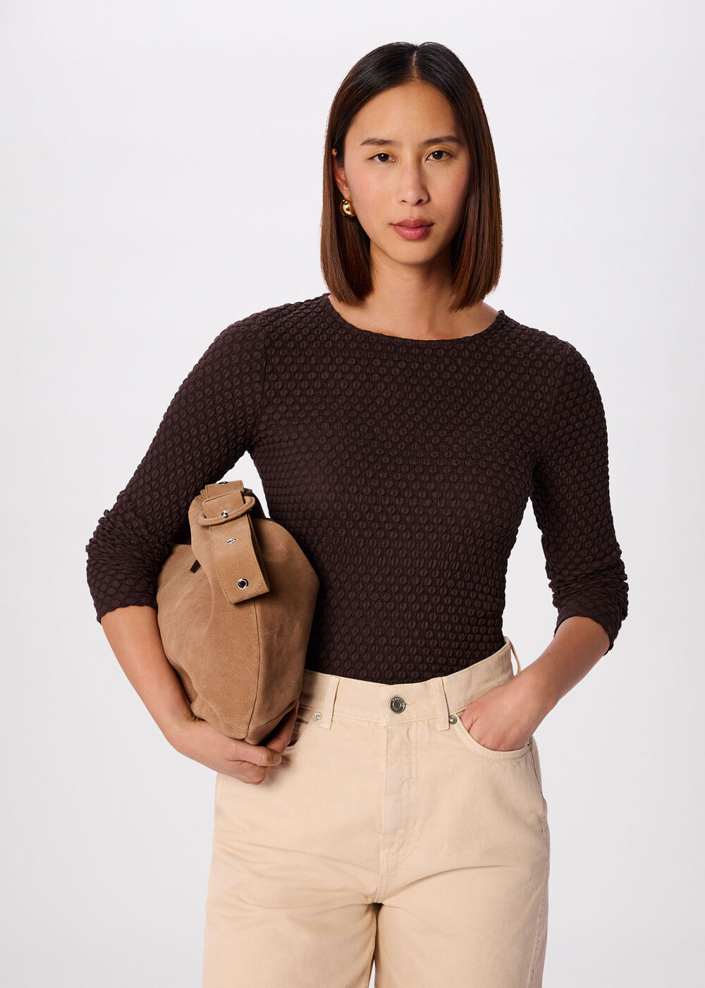 Textured Circle Jersey Top