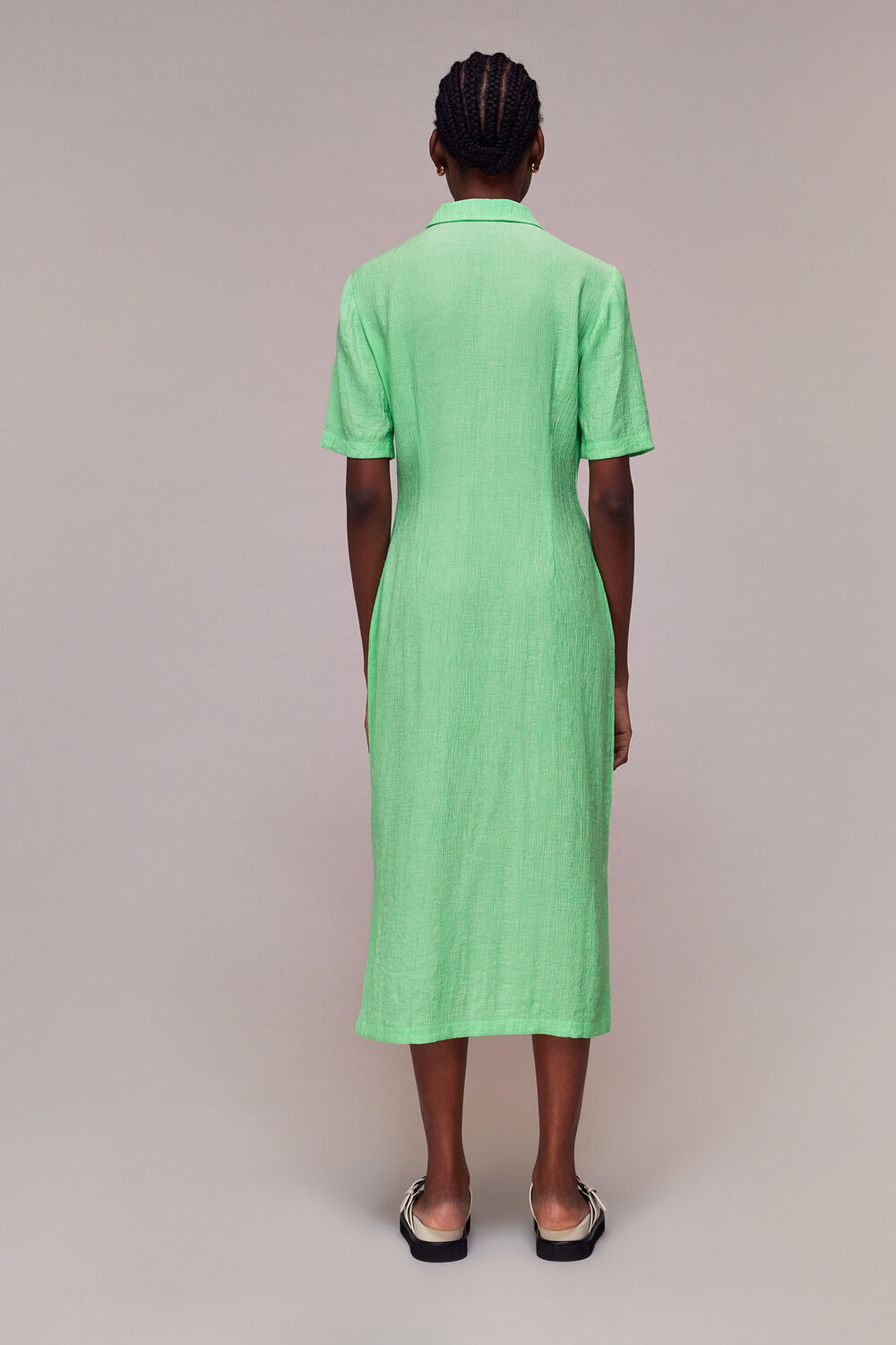 Millie Plisse Shirt Dress