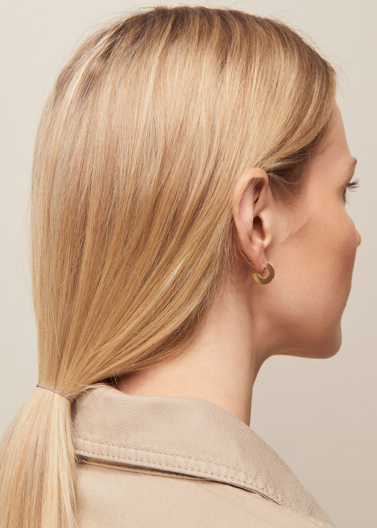 Mini Flat Disc Hoop Earring Gold/Multi