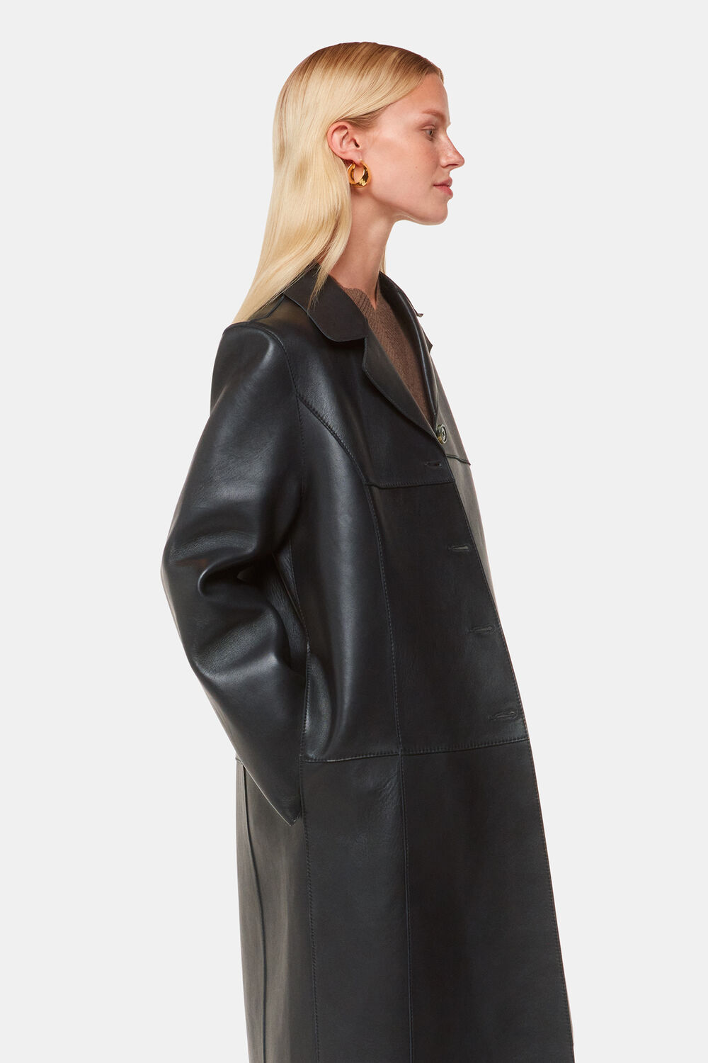 Gemma Bonded Leather Coat