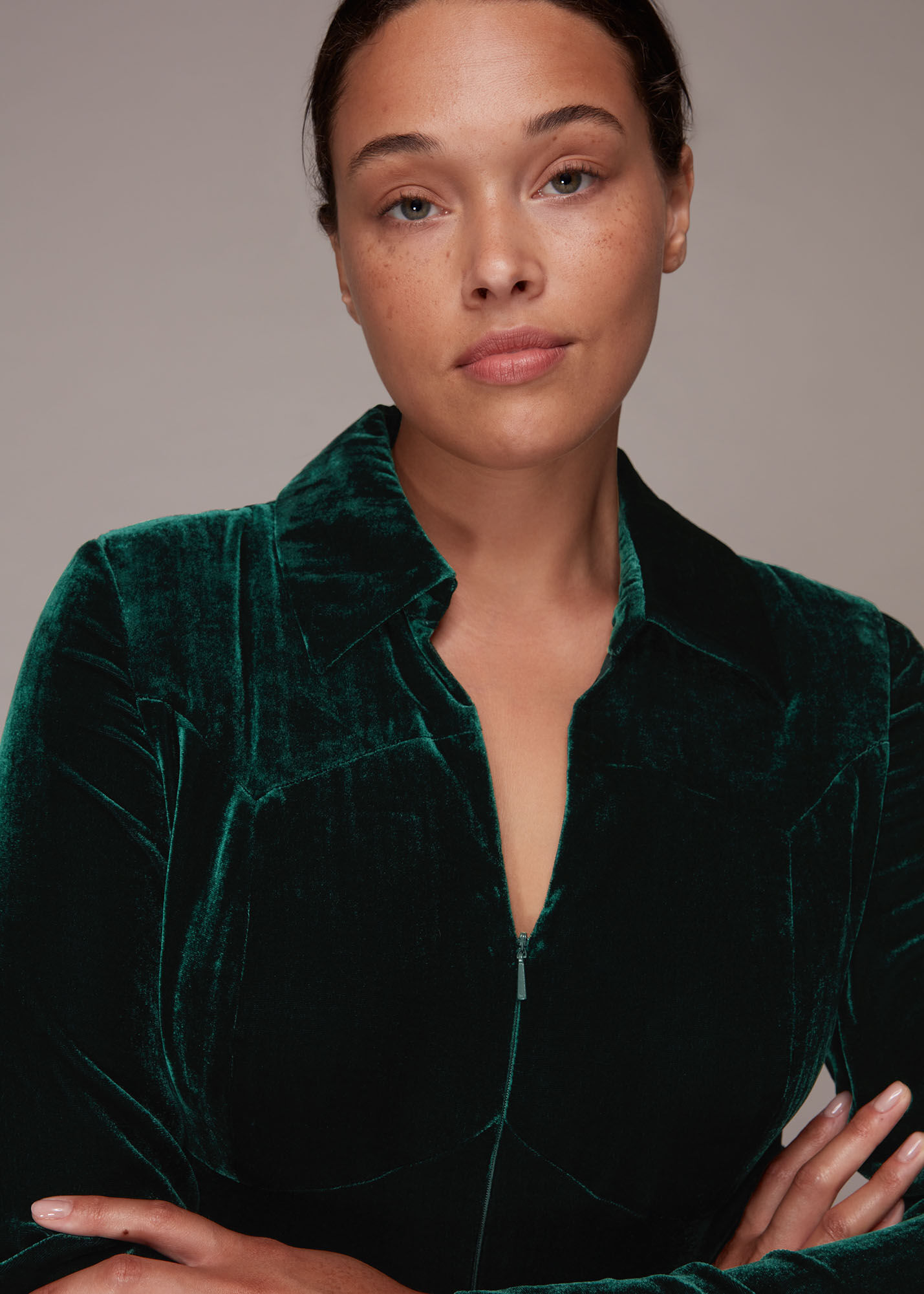 Whistles green velvet jumpsuit shop