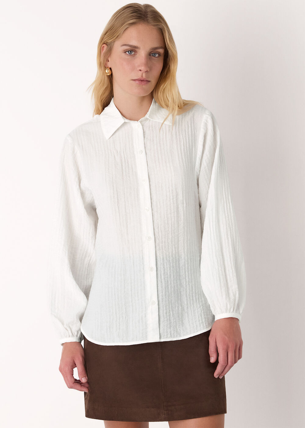 Textured Relaxed Viscose Shirt