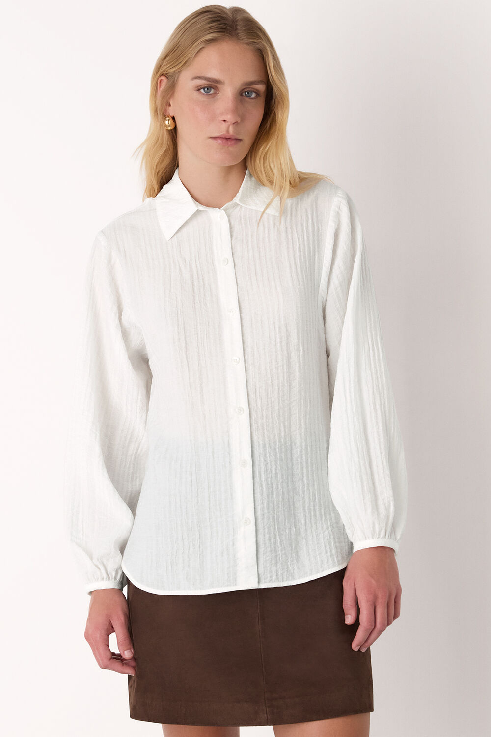 Textured Relaxed Viscose Shirt