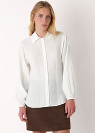 Textured Relaxed Viscose Shirt