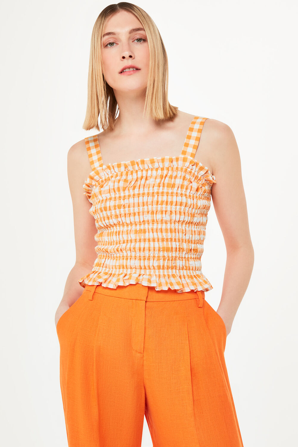 Gingham Saskia Strappy Top