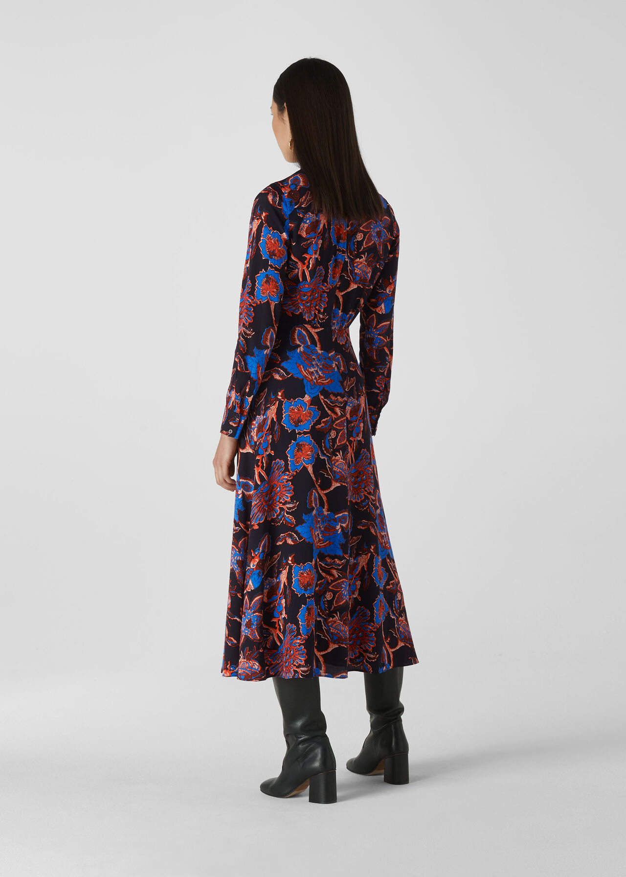 Ruby Trailing Bloom Dress Black/Multi