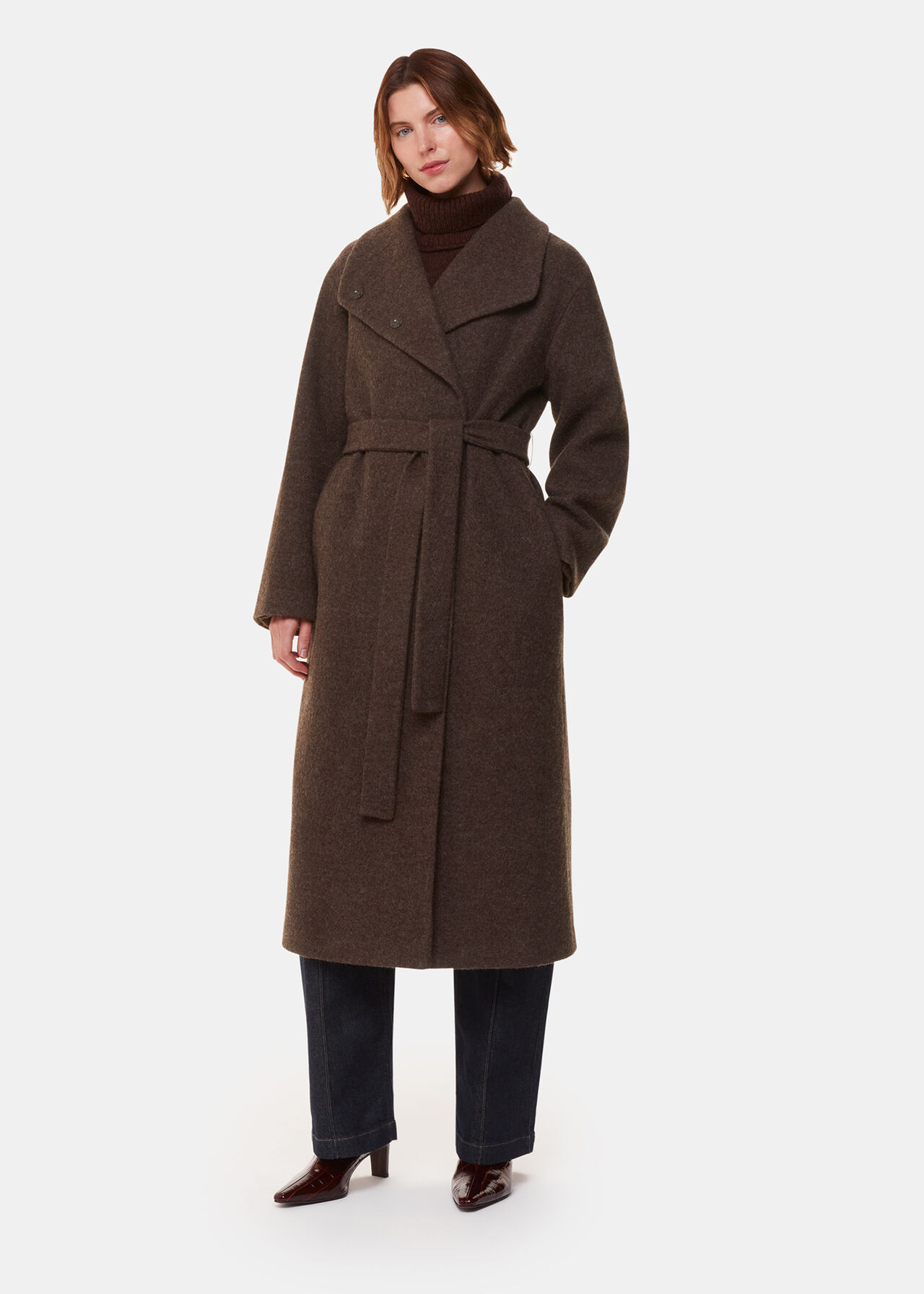 Whistles Morgan Funnel Neck Coat