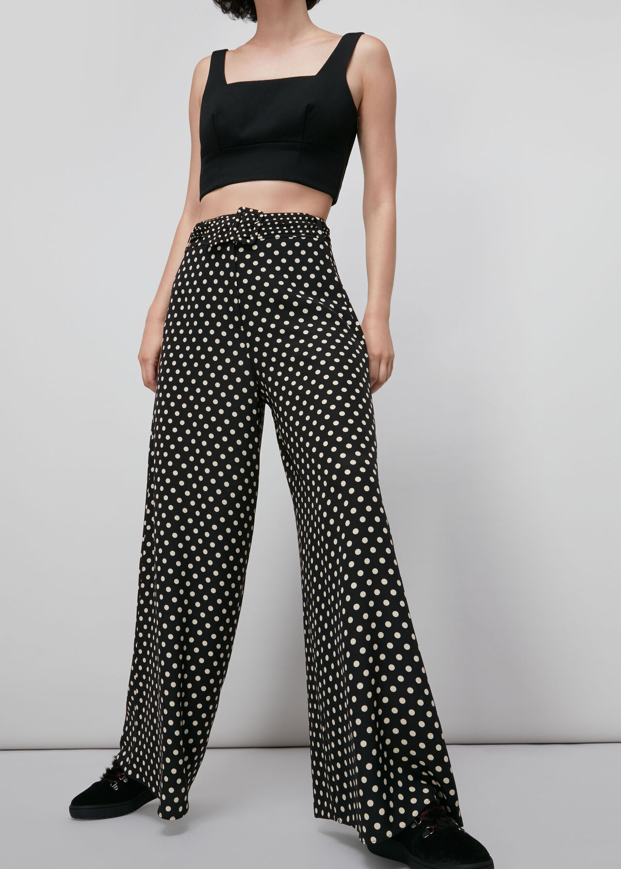 Spot Silk Palazzo Trouser