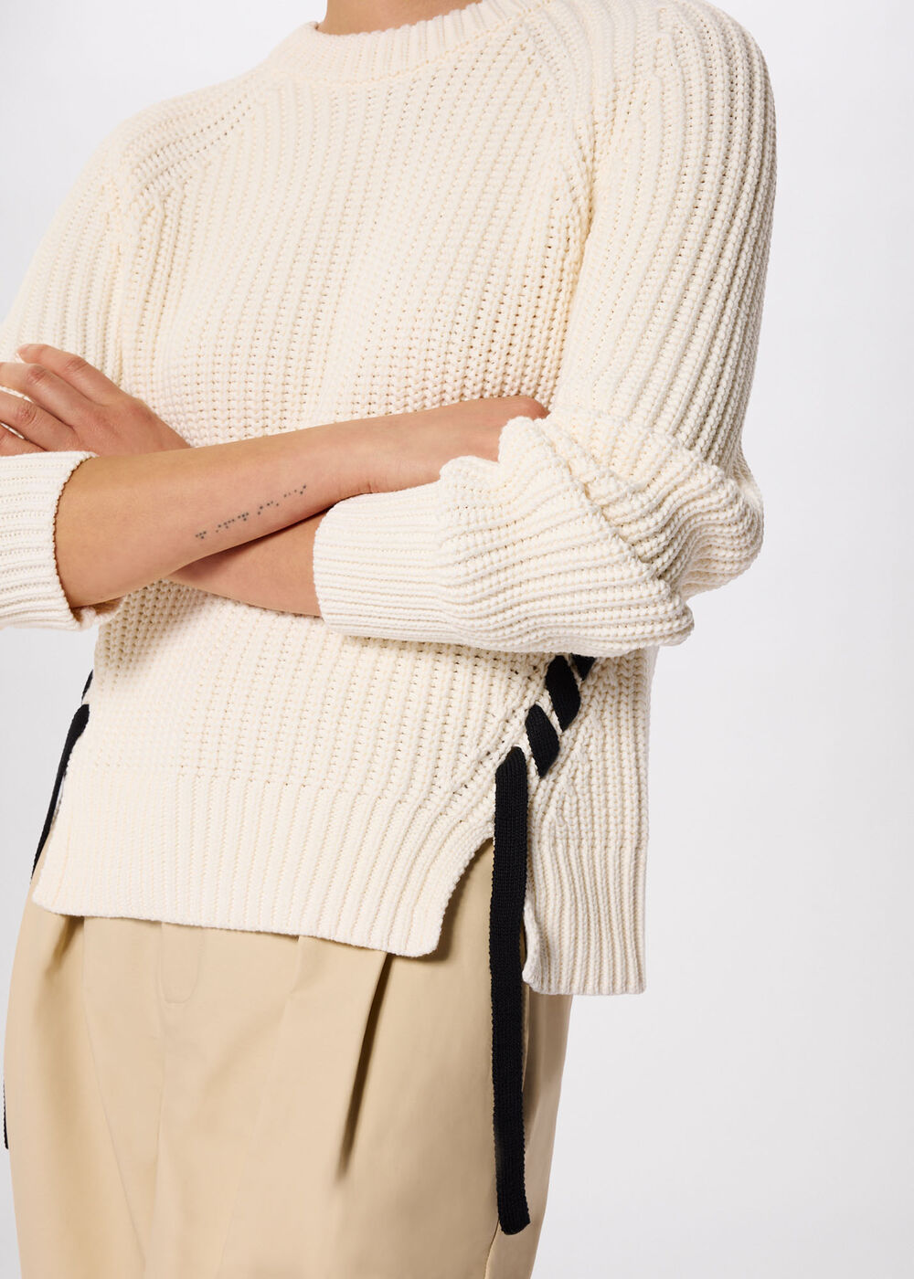 Lacing detail Crew Jumper