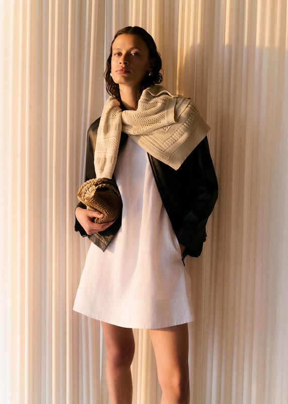 White Swing Linen Mini Dress