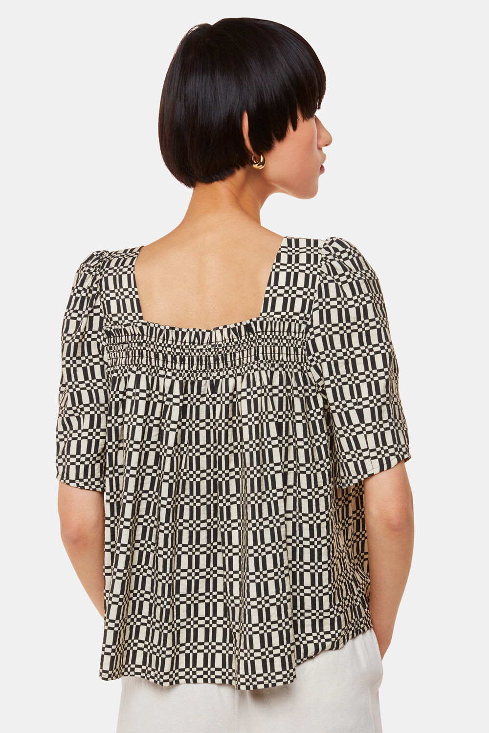 Link Check Square Neck Top