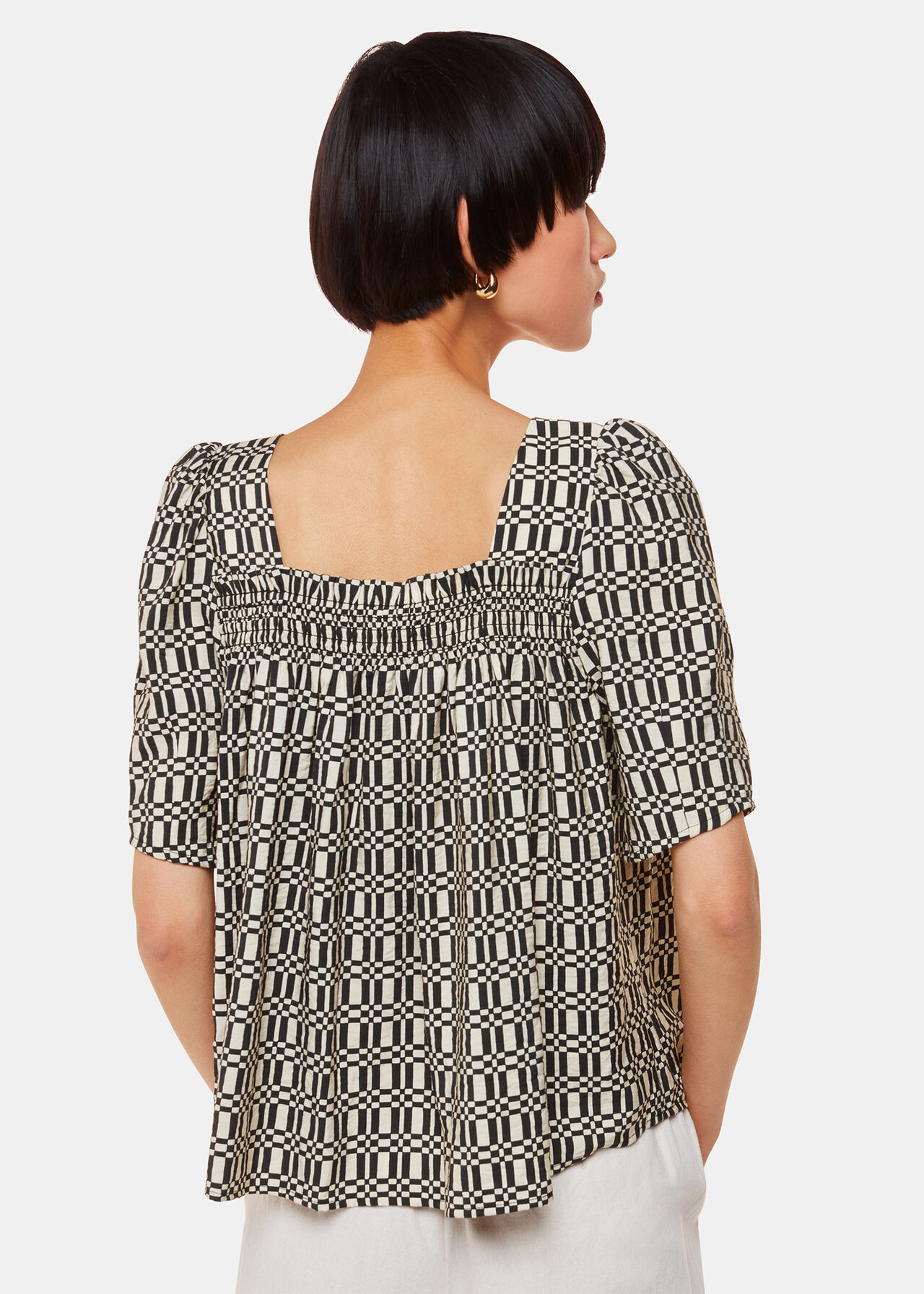 Link Check Square Neck Top