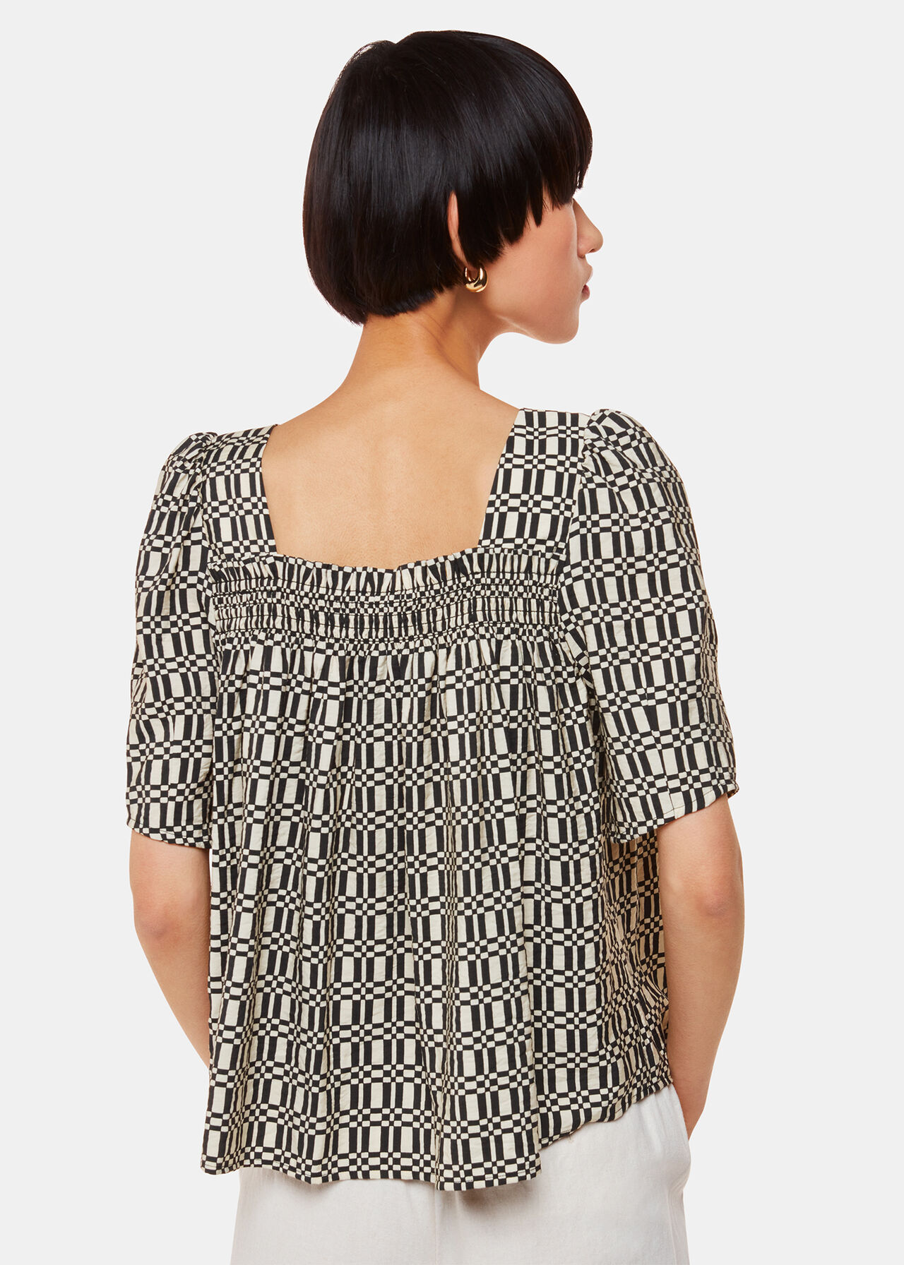Link Check Square Neck Top