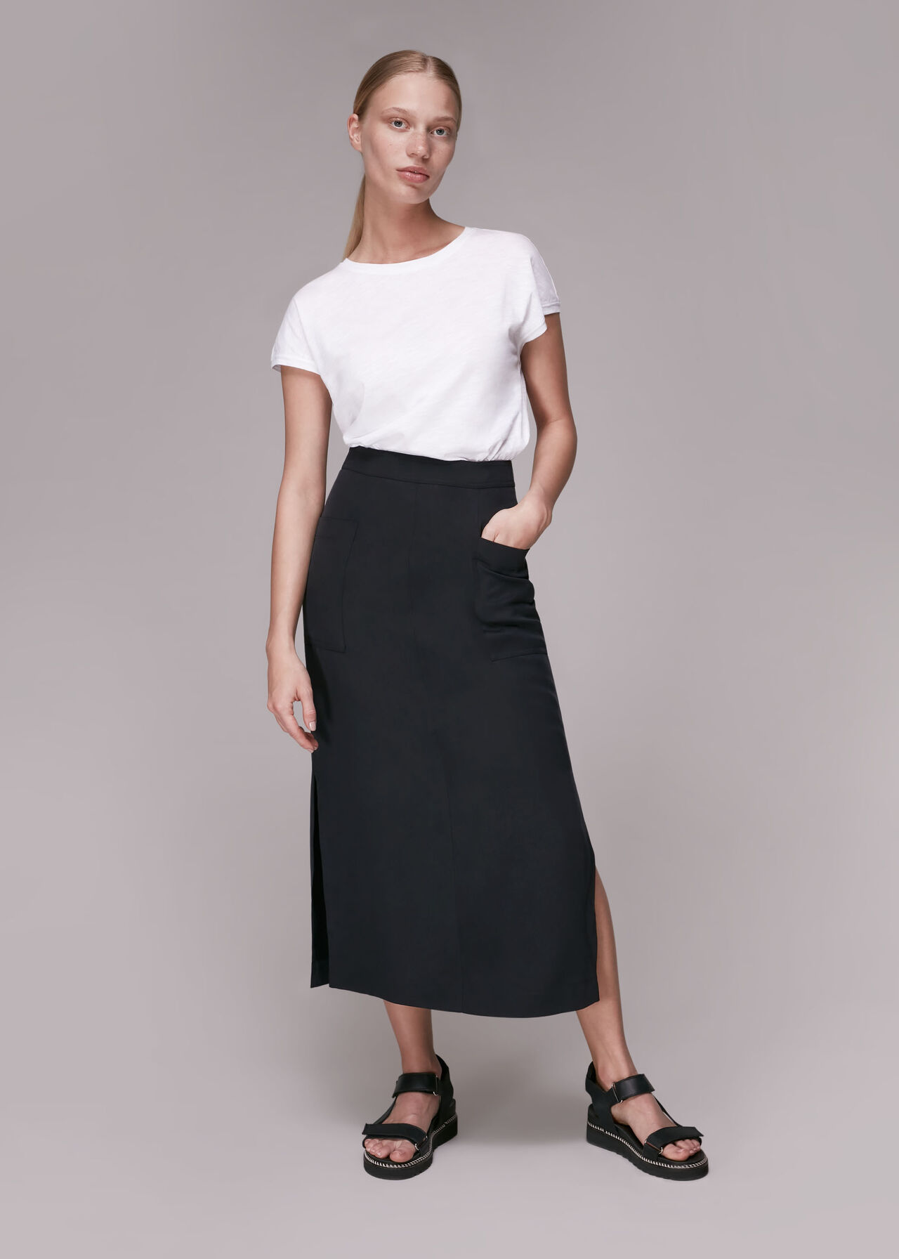 Pocket Detail Straight Skirt