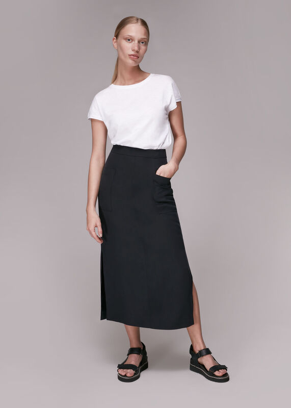 Pocket Detail Straight Skirt