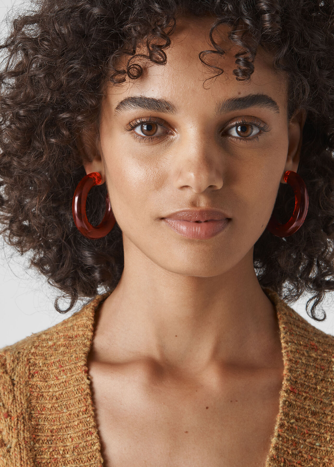 Statement Chunky Tort Hoop Brown