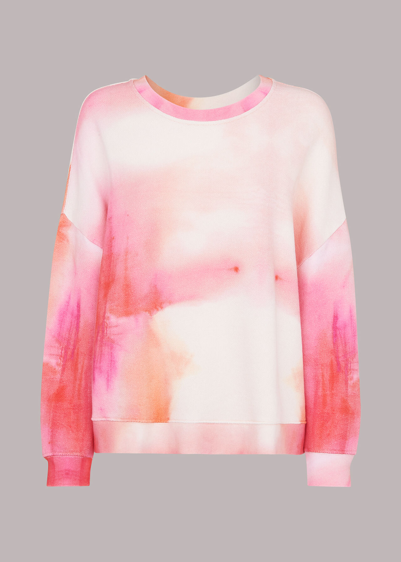 Pink/Multi Tie Dye Cotton Sweatshirt | WHISTLES | Whistles