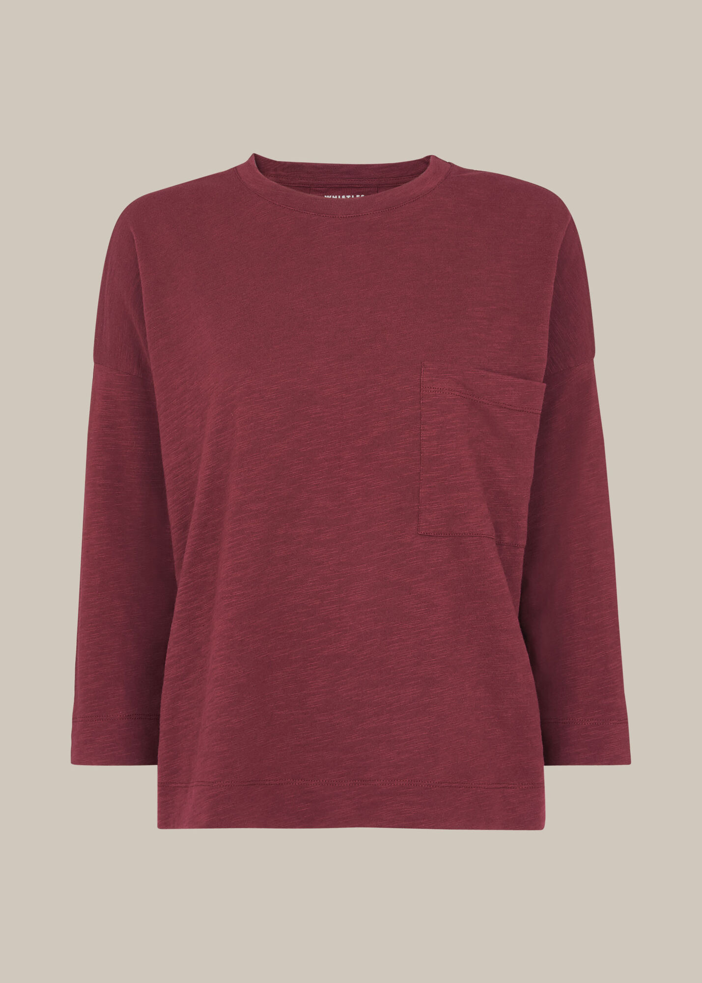 Burgundy Cotton Pocket Top WHISTLES