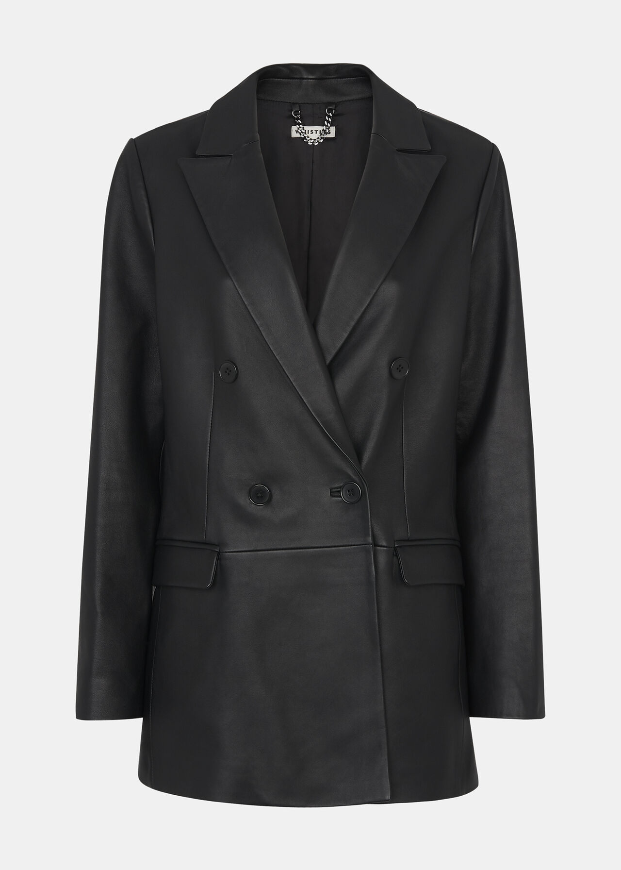 Aliza Waisted Leather Blazer