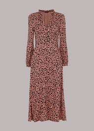 Fuzzy Leopard Midi Dress