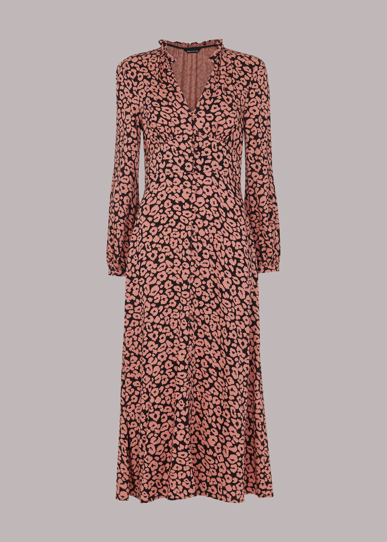 Fuzzy Leopard Midi Dress