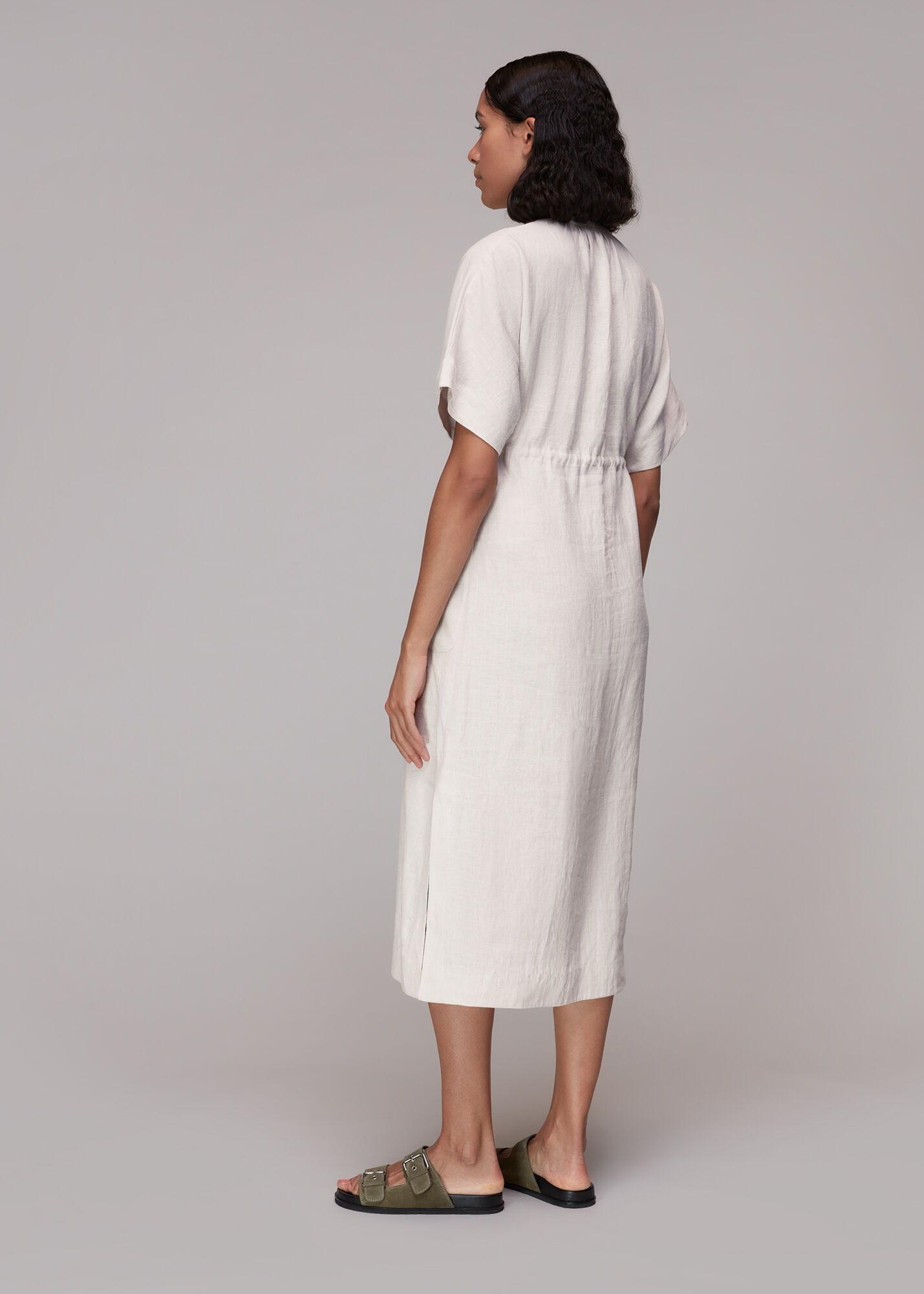 Whistles white deals linen dress