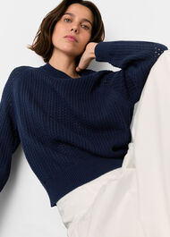 Pointelle Crew Neck Knit