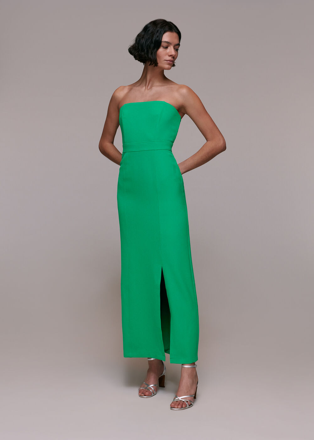 Green Gemma Strapless Maxi Dress WHISTLES Whistles ROW