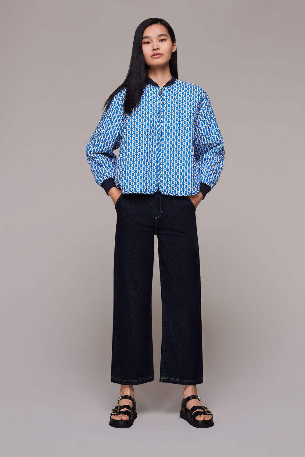 Vertical Stack Print Jacket