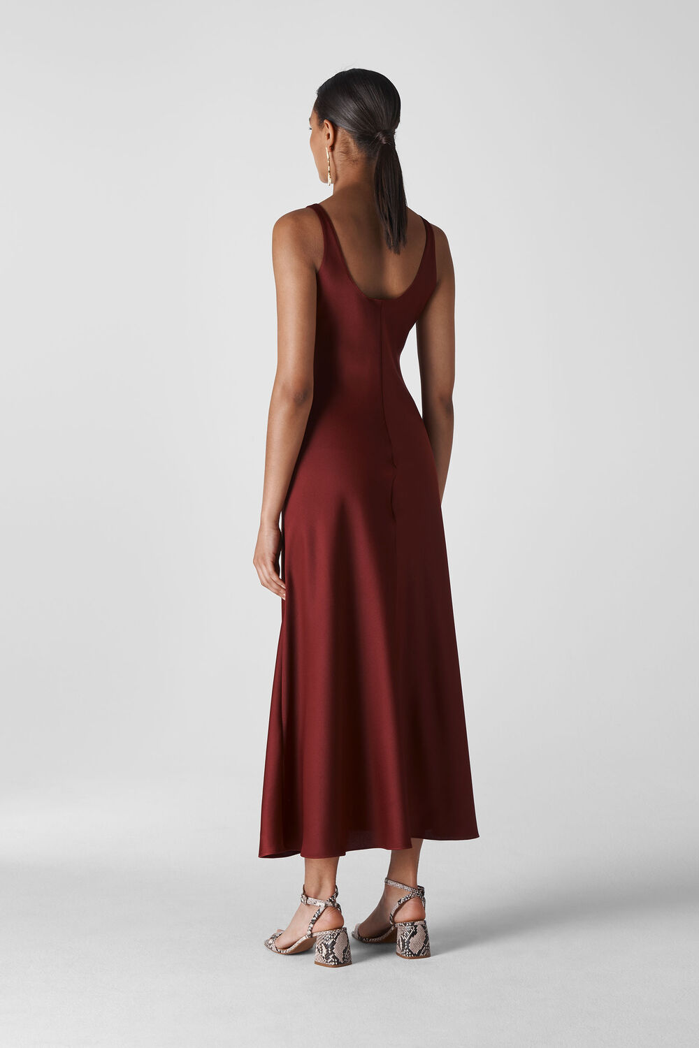 Pippa Satin Slip Dress Burgundy
