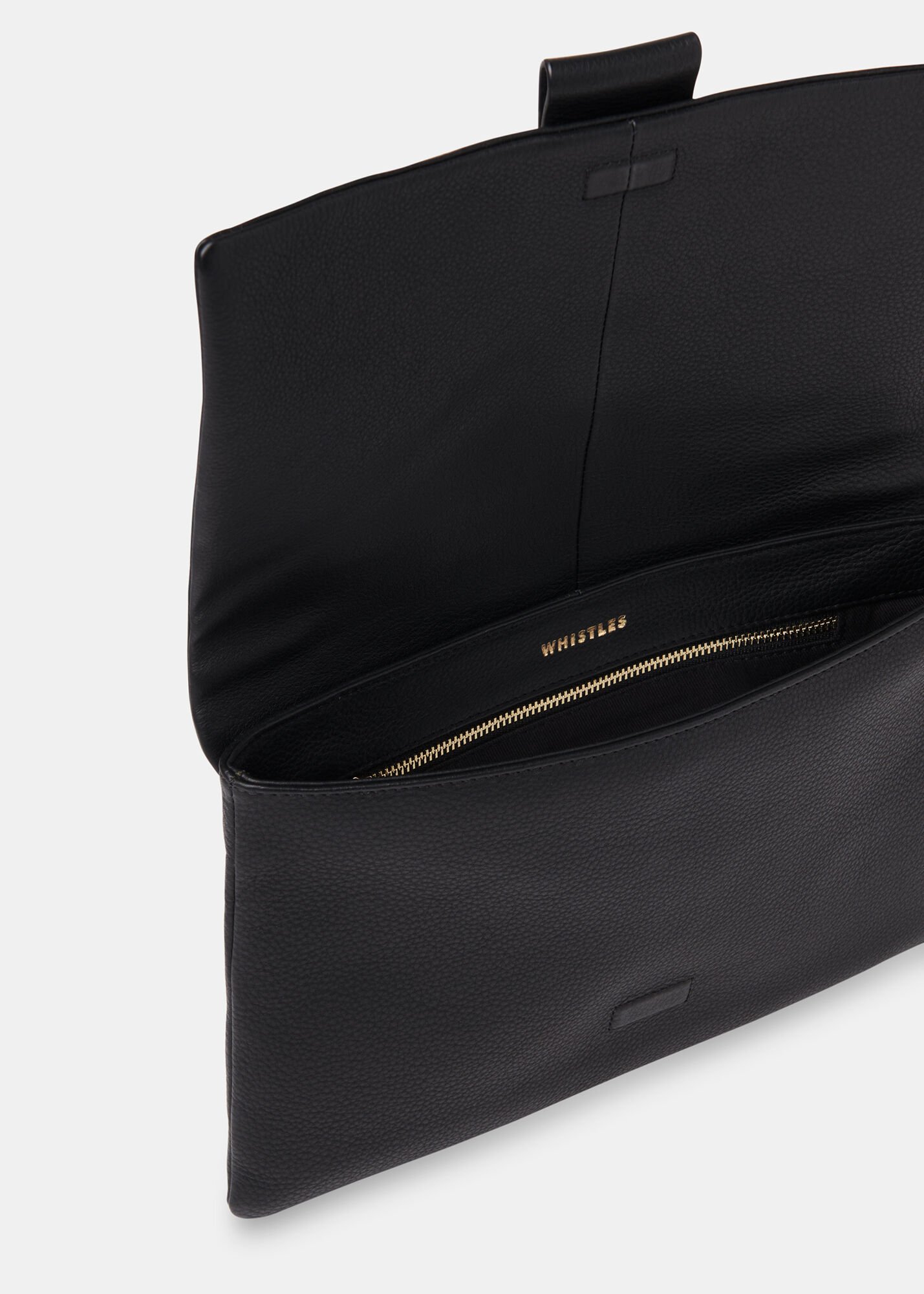 Whistles black clutch sale
